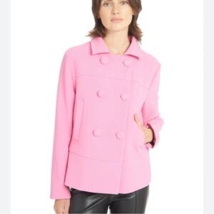 NEW PATTY KIM Pink Double Breasted Madeline Blazer size XS reg $297